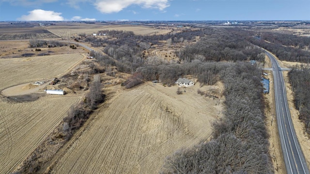 bird's eye view with a rural view