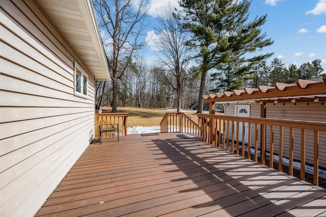 deck with a pergola