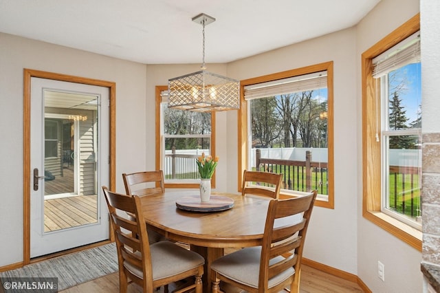 28942 Dawson Ave, Randolph, MN 55065 - dining area featuring light wood finished floors, plenty of natural light, and a chandelier