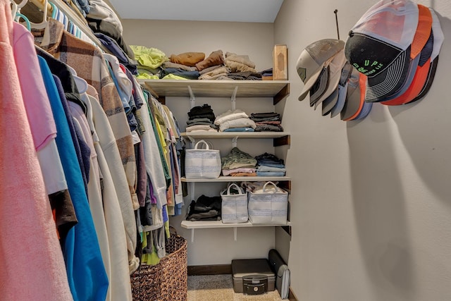 view of walk in closet