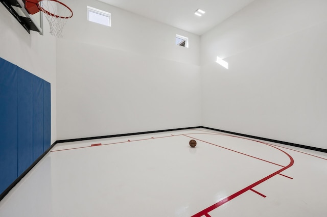 view of basketball court featuring basketball court