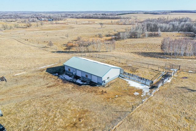 drone / aerial view featuring a rural view