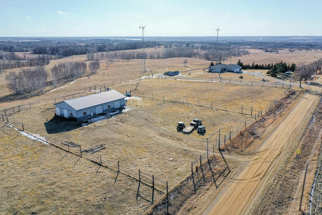 drone / aerial view featuring a rural view