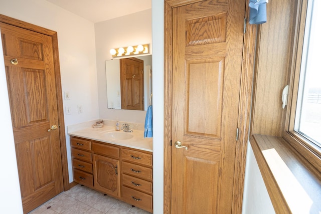 bathroom featuring vanity and tile patterned flooring