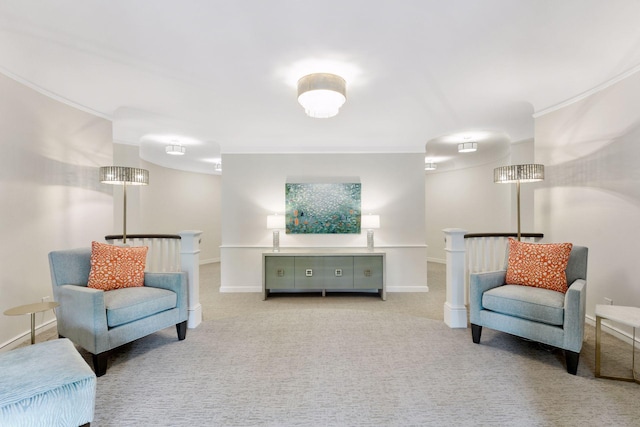 3200 Bde Maka Ska Pkwy Unit 302, Minneapolis, MN 55416 - sitting room featuring ornamental molding, carpet, and baseboards