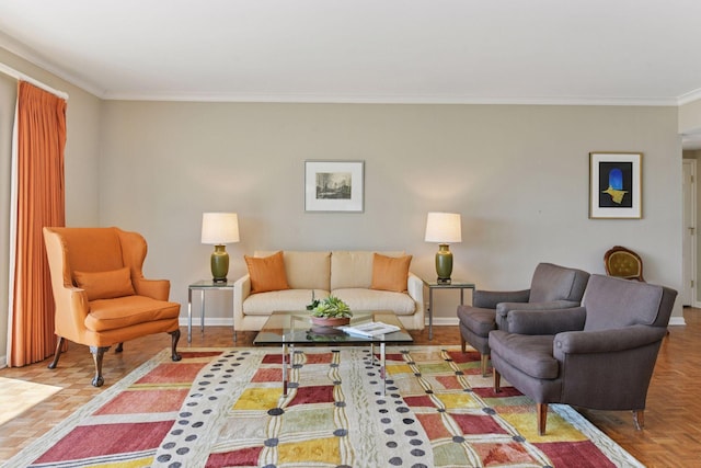 3200 Bde Maka Ska Pkwy Unit 302, Minneapolis, MN 55416 - living room featuring ornamental molding and baseboards