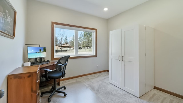 1001 Call Pl, Little Falls, MN 56345 - home office featuring baseboards and light carpet