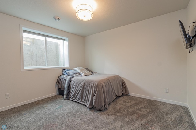 bedroom with baseboards and carpet floors