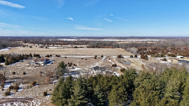 bird's eye view with a rural view