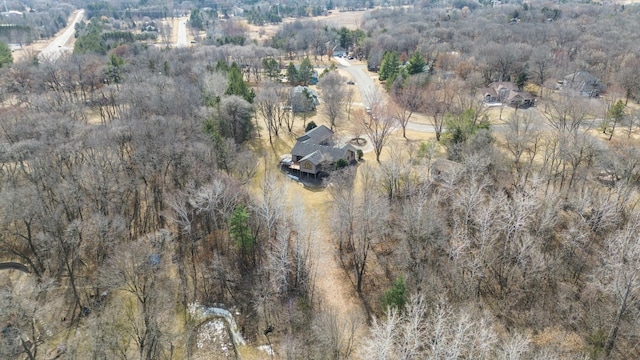 aerial view with a rural view and a view of trees