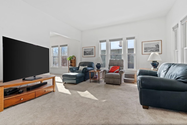 living room with carpet flooring