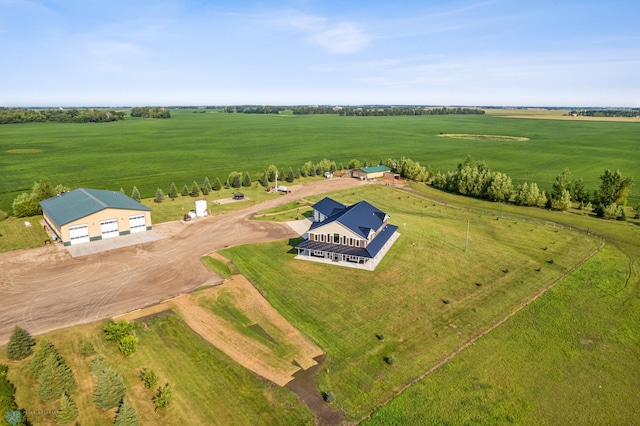 aerial view with a rural view