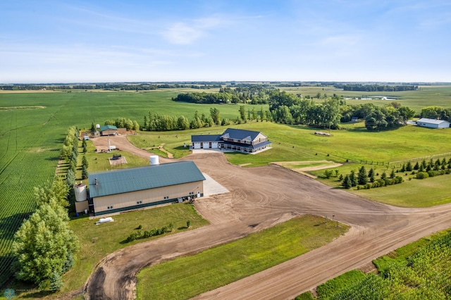 aerial view with a rural view