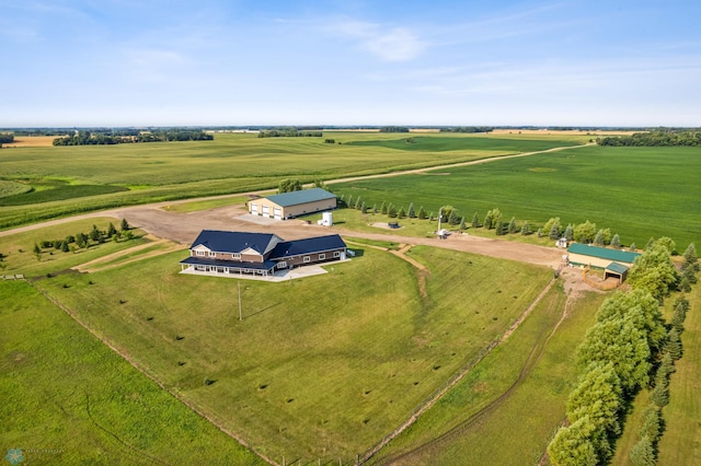 drone / aerial view with a rural view