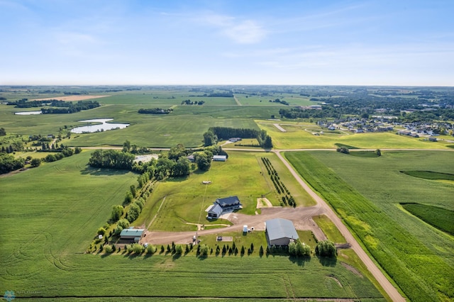 aerial view featuring a rural view