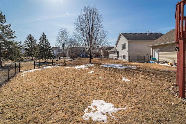 view of yard with fence