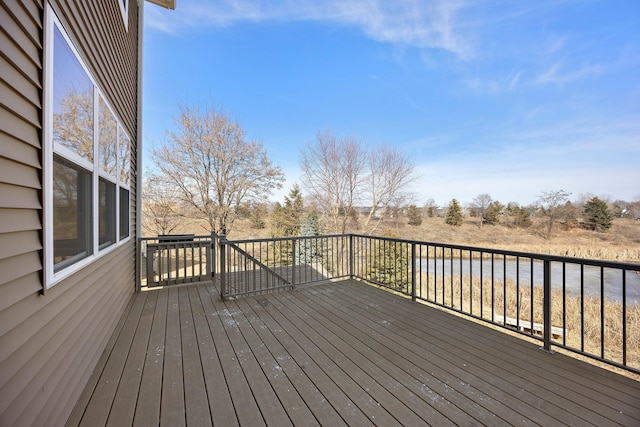 deck with a water view