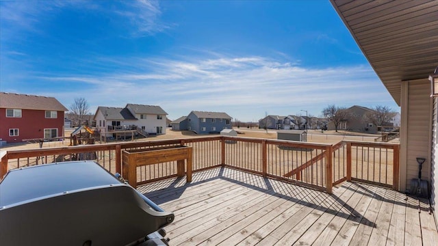 deck featuring a residential view