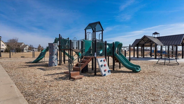 view of community jungle gym