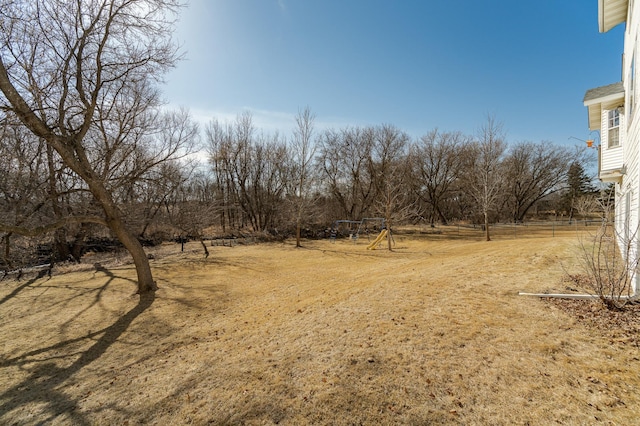 view of yard with a rural view