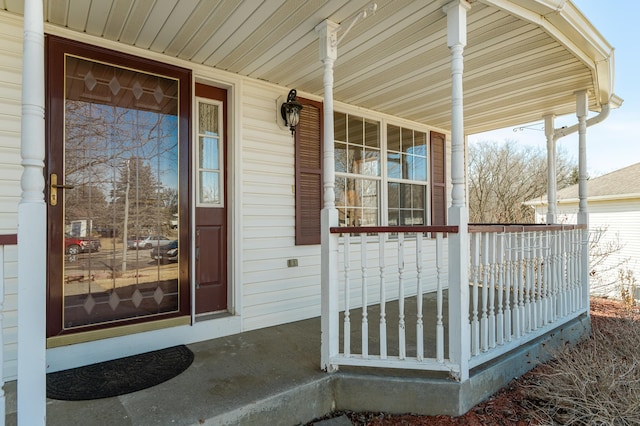 entrance to property with a porch