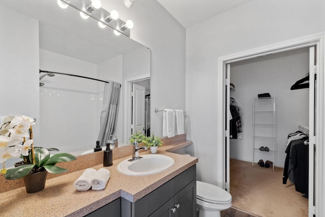 13580 Technology Dr Unit 3202, Eden Prairie, MN 55344 - bathroom featuring vanity, a shower, a spacious closet, and toilet
