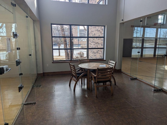 13580 Technology Dr Unit 3202, Eden Prairie, MN 55344 - dining space featuring plenty of natural light, baseboards, and a towering ceiling