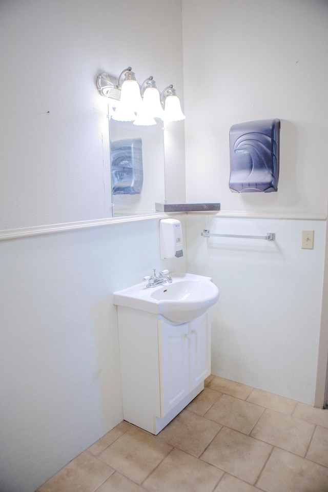 bathroom featuring vanity and tile patterned floors