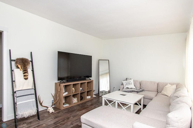 living room featuring dark wood finished floors