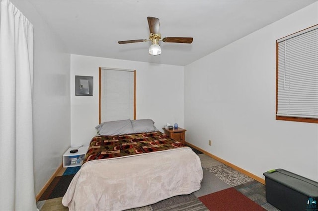 3729 2nd St, Superior, WI 54880 - bedroom with baseboards, a ceiling fan, and electric panel