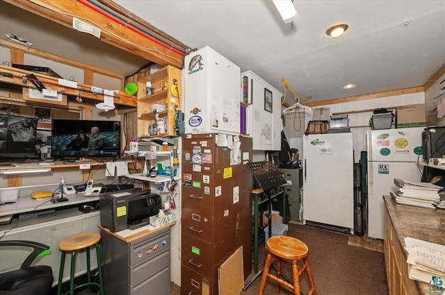 3729 2nd St, Superior, WI 54880 - kitchen featuring freestanding refrigerator