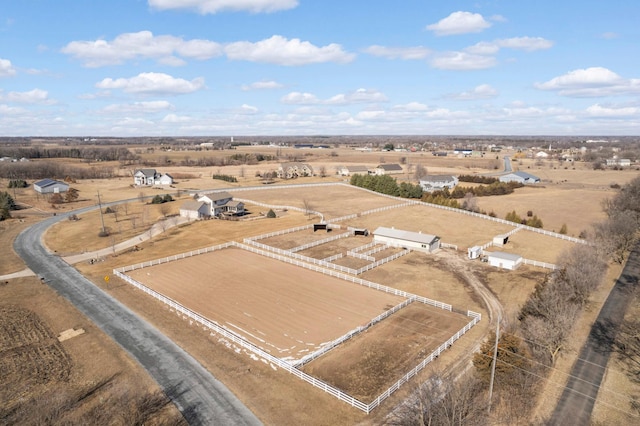 drone / aerial view featuring a rural view