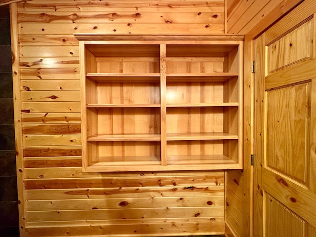 room details with a sauna and wood walls