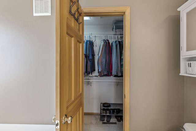 closet featuring visible vents