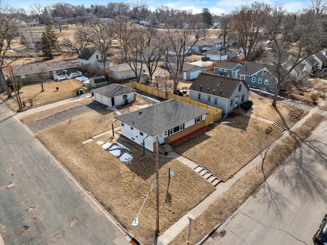 aerial view with a residential view