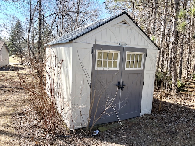 view of shed