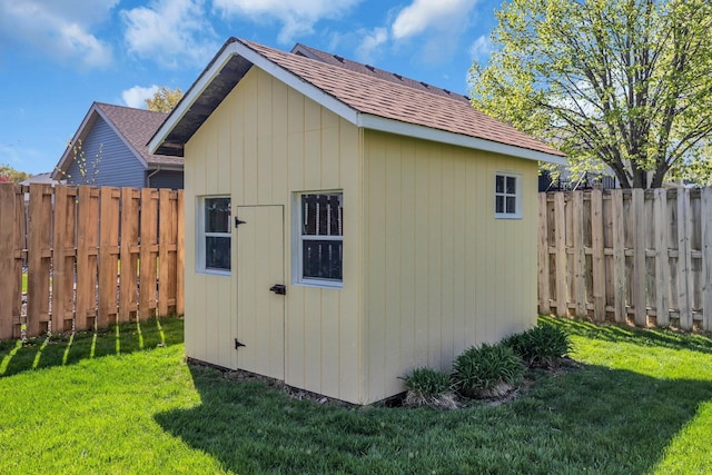view of shed