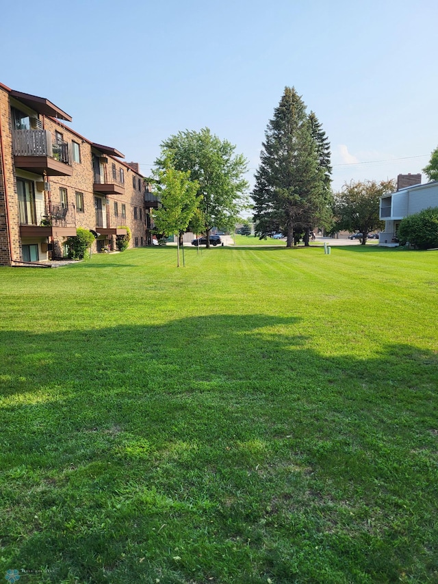 view of home's community with a yard