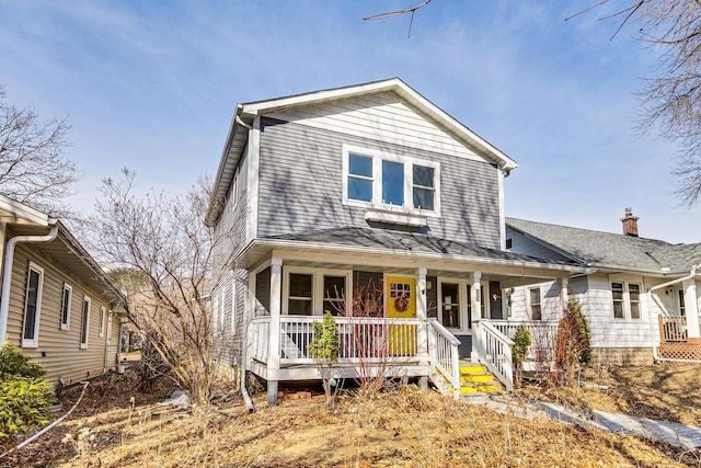 view of front of property with covered porch