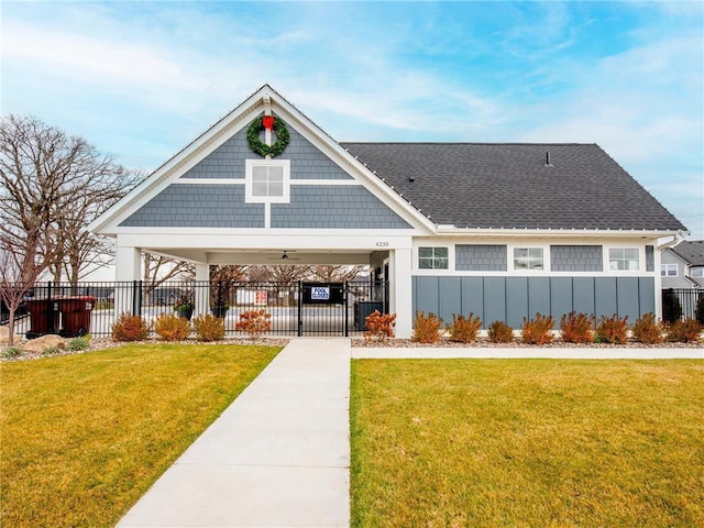 view of property featuring a fenced front yard