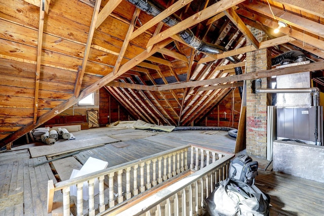 view of unfinished attic