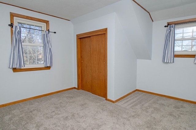 additional living space with carpet flooring and baseboards