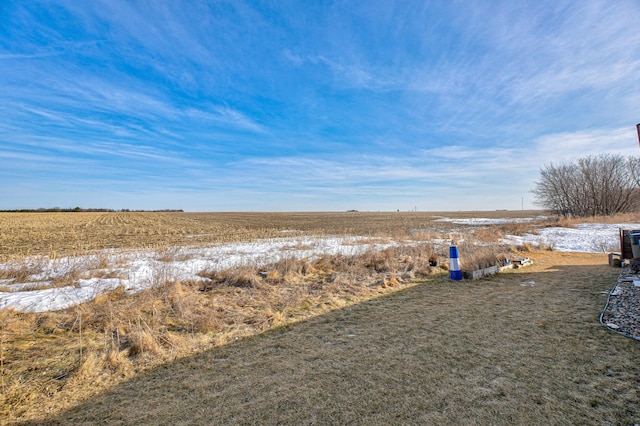 view of yard with a rural view