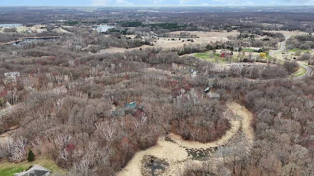 bird's eye view with a view of trees