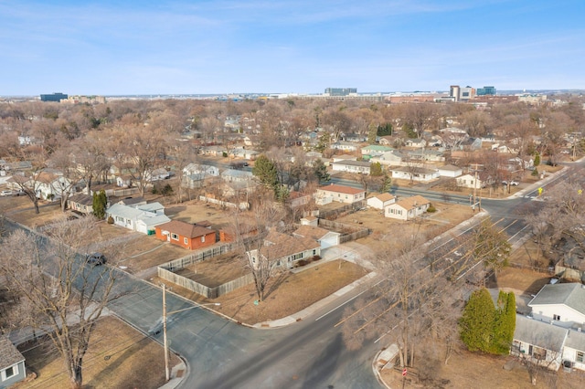 aerial view with a residential view