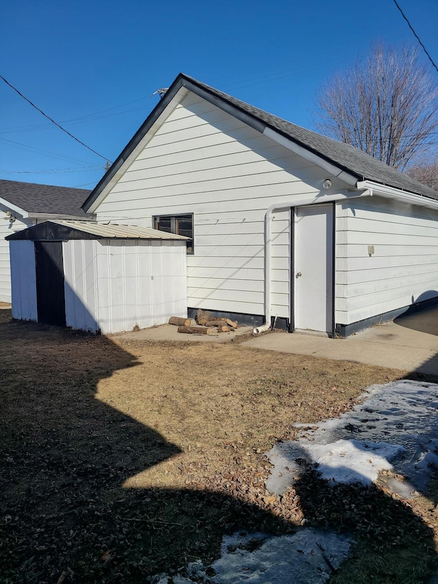 view of shed