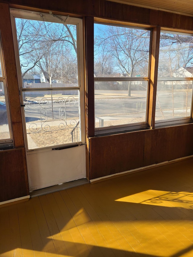 view of unfurnished sunroom