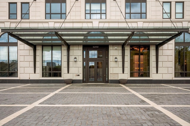 view of exterior entry with french doors