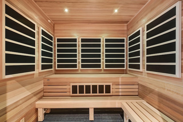 view of sauna / steam room featuring recessed lighting