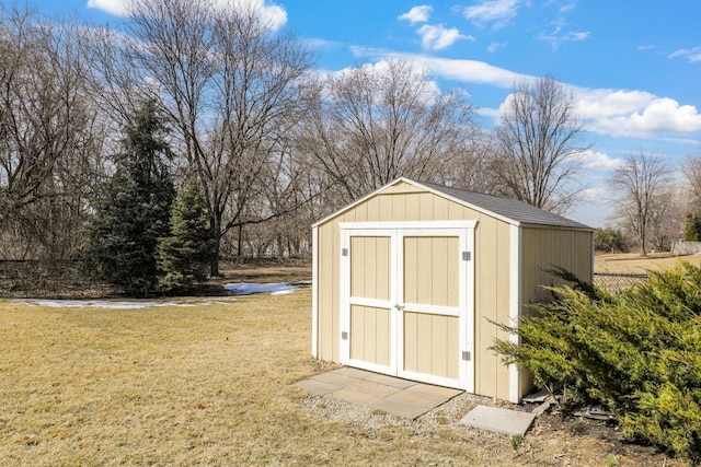 view of shed